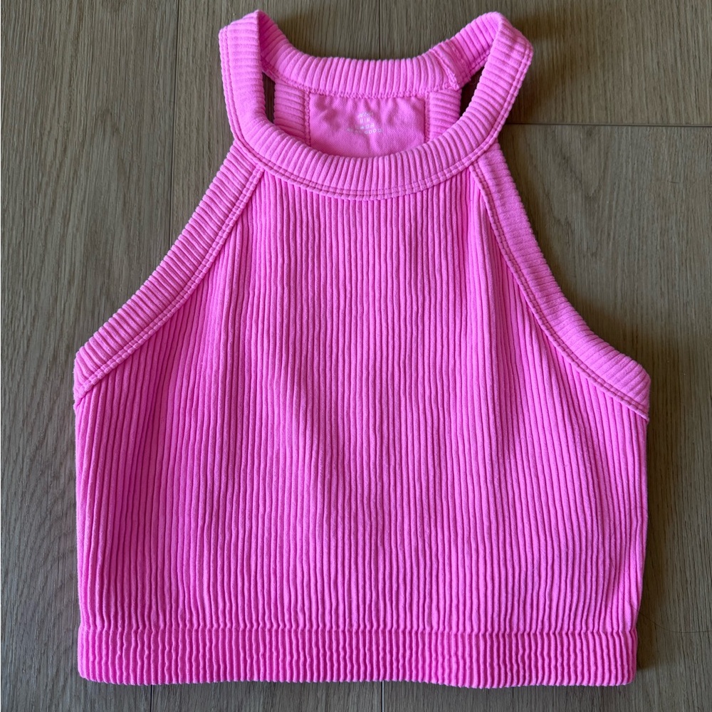 Aerie Bright Pink Ribbed Top